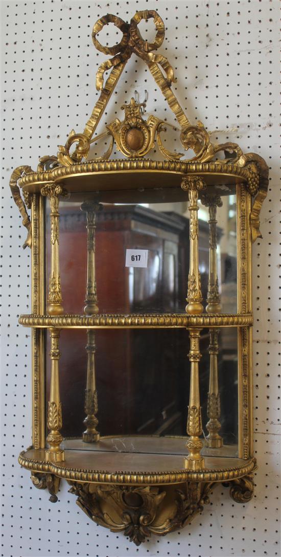 Victorian giltwood and gesso three shelf wall bracket